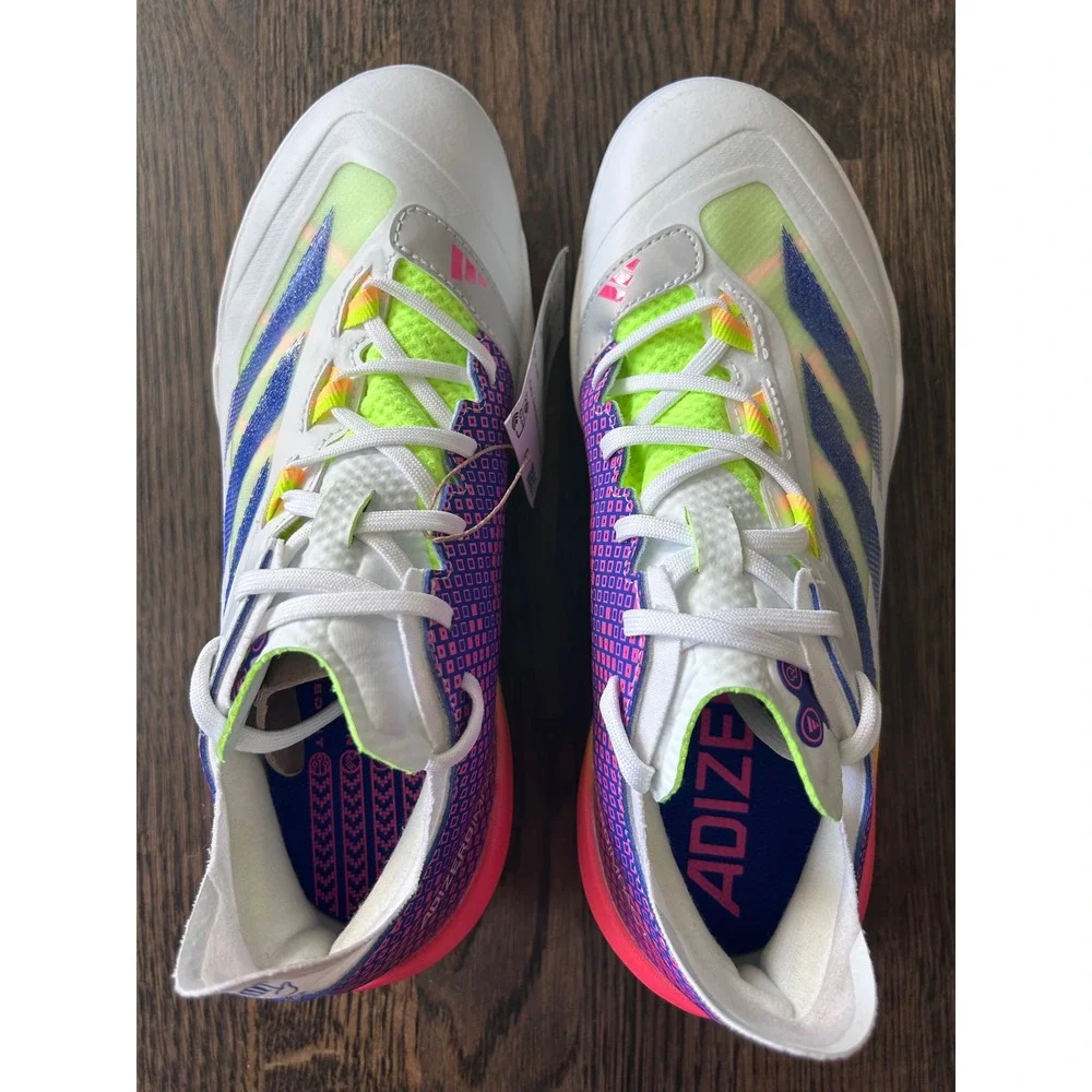 Adidas Adizero Impact TPU Baseball Cleats Mens 7.5 White Pink Yellow IH3477